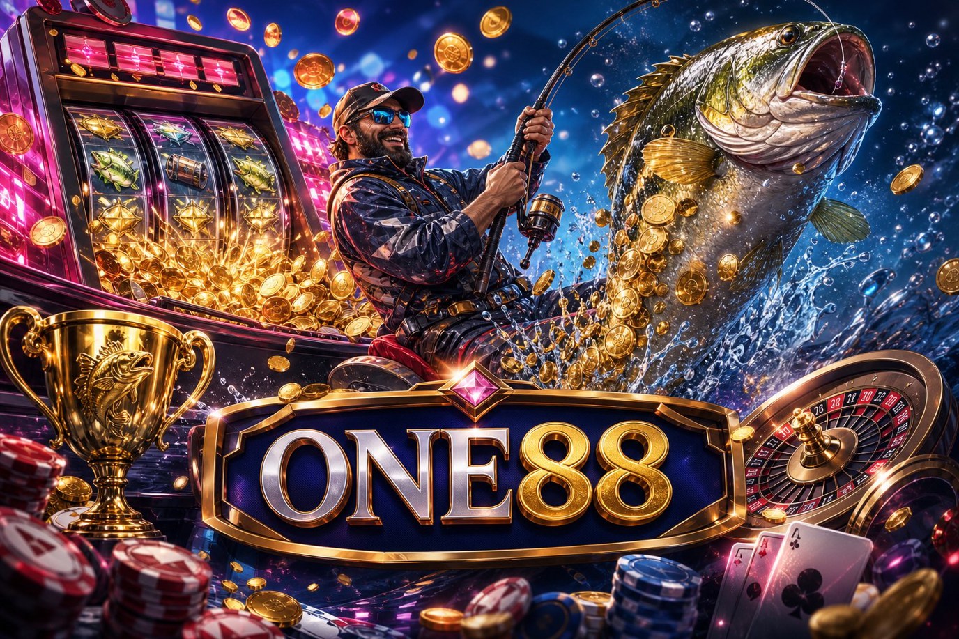 Giao diện ưu đãi Fortune Gems 2 ONE88 với banner đăng ký nhận xu miễn phí