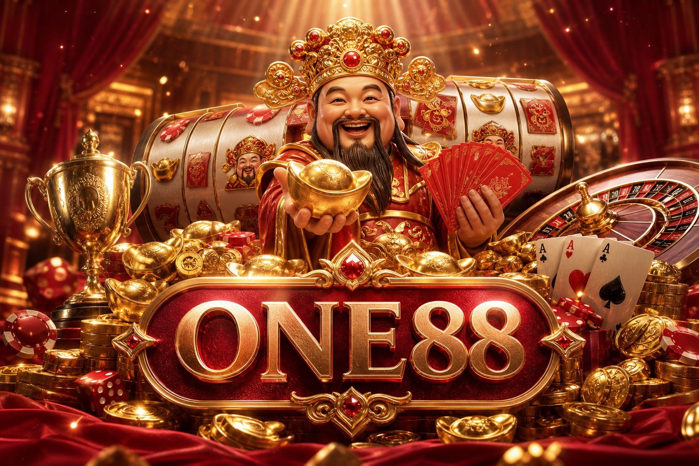 Ảnh bìa Fortune Gems 2 ONE88 với giao diện trò chơi và các biểu tượng ưu đãi